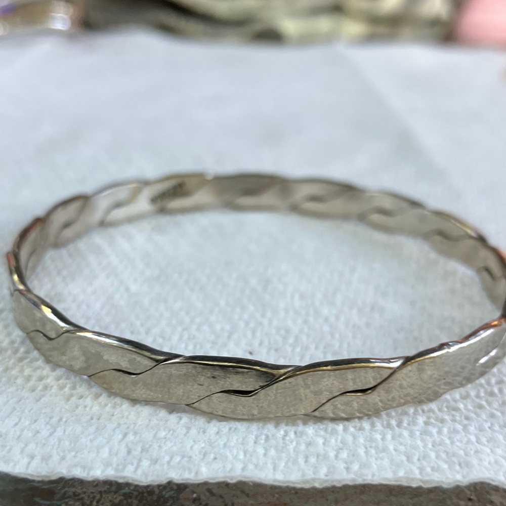 Chic Sterling Silver Twisted Bangle Bracelet - image 1